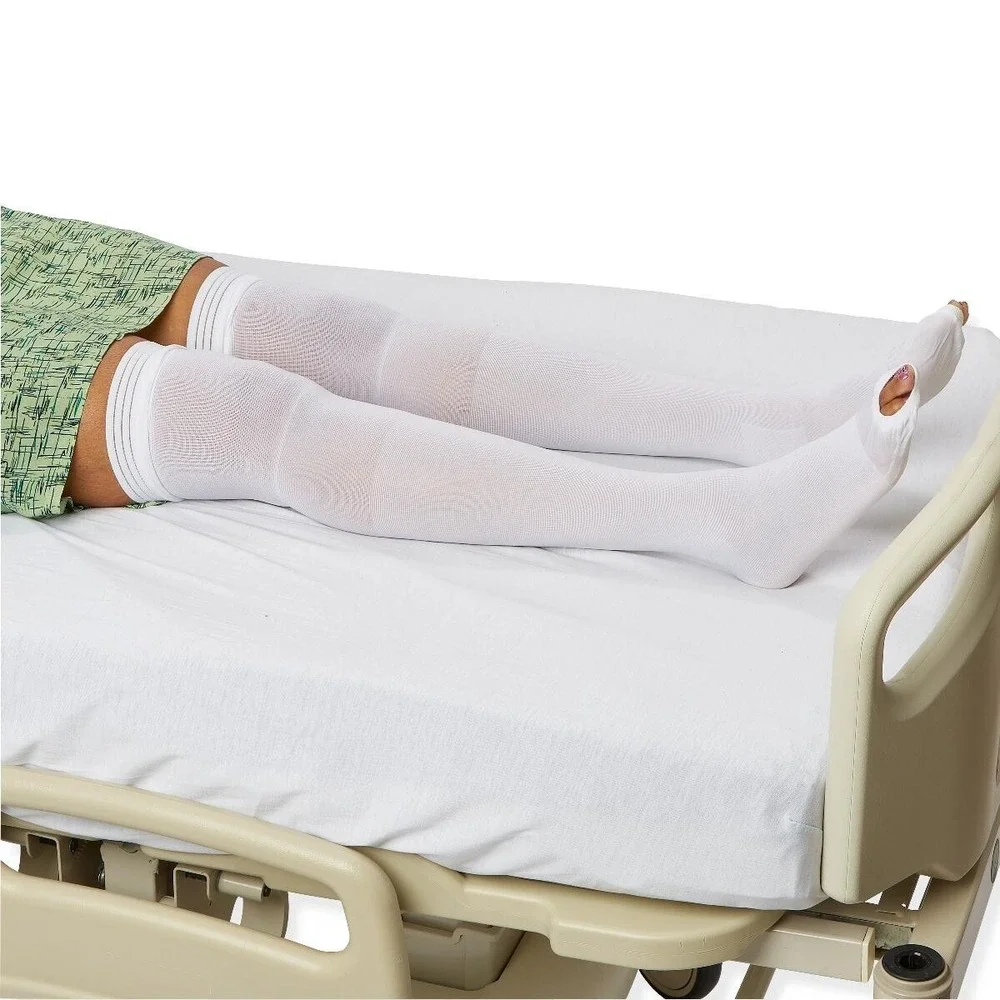 12 Pair - Medline EMS Anti-Embolism‎ Stockings Knee High Medium Regular 160644